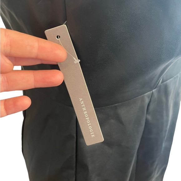 ANTHROPOLOGIE Hutch Strapless Faux Leather Mini Dress New With Tags - Picture 8 of 16